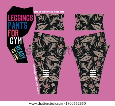 leggings pants vector for gym with mold ready to use