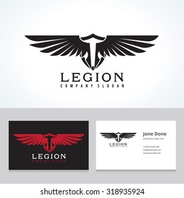 Legion, Eagle logo, Angel Logo, Vector Logo template.