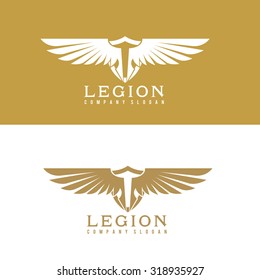 Legion, Eagle logo, Angel Logo, Vector Logo template.