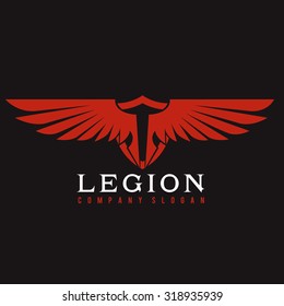 Legion, Eagle logo, Angel Logo, Vector Logo template.