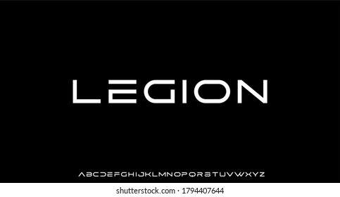 Legion, Futuristic Clean Geometric Font Alphabet Vector