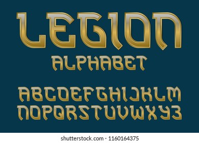 Legion Golden Alphabet Gaming Stylized Font Stock Vector (Royalty Free ...