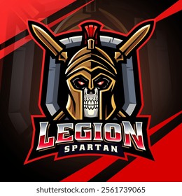 Legion spartan esport mascot logo design