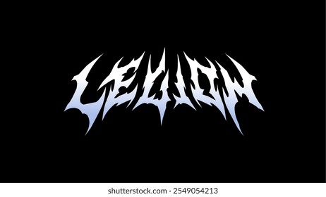 Legion vector typography metal style lettering for logo, t-shirt print apparel and more