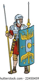 Legionnaire in full gear - vector image.