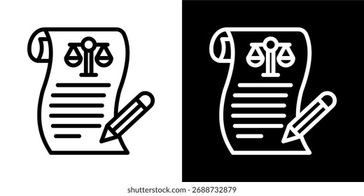 Icono De Legislación De Vector De Estilo Blanco Y Negro Plano