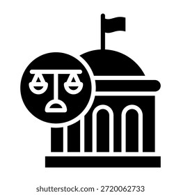 Legislation Icon Glyph Style Vector Illustration