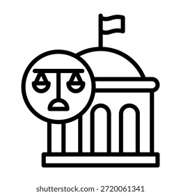 Ilustración vectorial de estilo de línea de icono de legislación