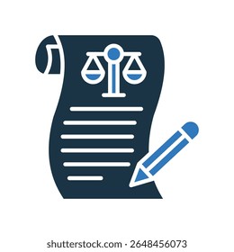 Legislation Icon Mixed Vector Illustration