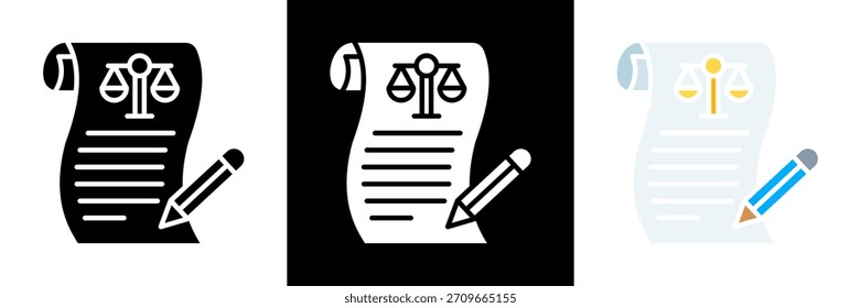 Ícone Legislação Definir Vetor de glifos Ilustração
