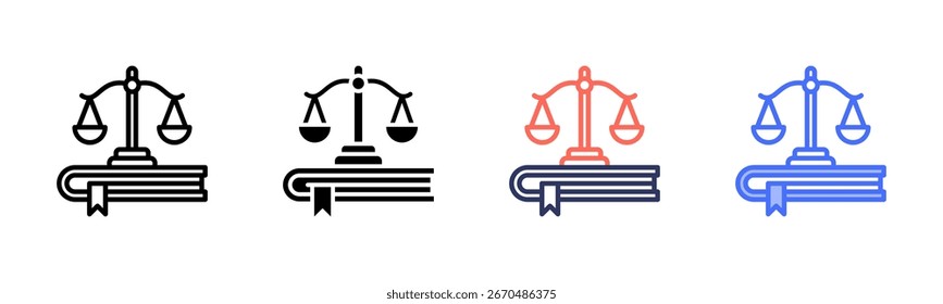 Legislation icon set multiple style collection