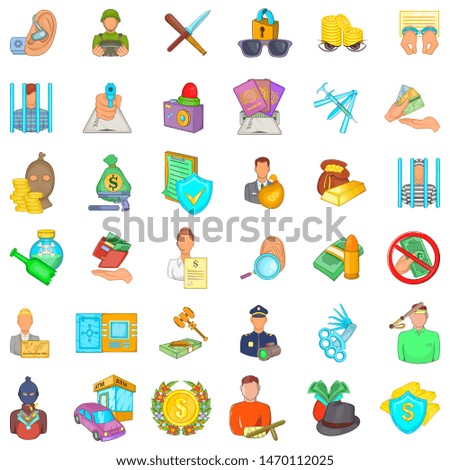Legislation icons set. Cartoon set of 36 legislation vector icons for web isolated on white background