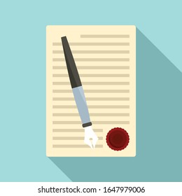 Legislation Paper Icon. Flat Illustration Of Legislation Paper Vector Icon For Web Design