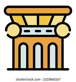 Icono de columna legislativa. Esbozar columna legislativa vectorial color plano