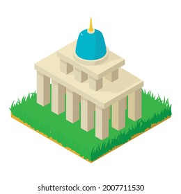 Legislature Building Icon Isometric Vector. Administrative Building. Landmark