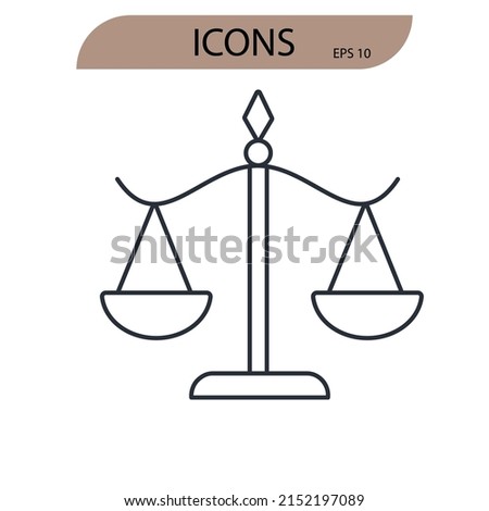 Legitimacy icons  symbol vector elements for infographic web