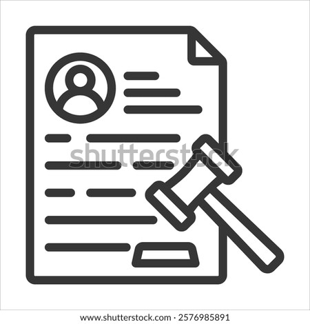 Legitimacy Outline Icon Vector Illustration