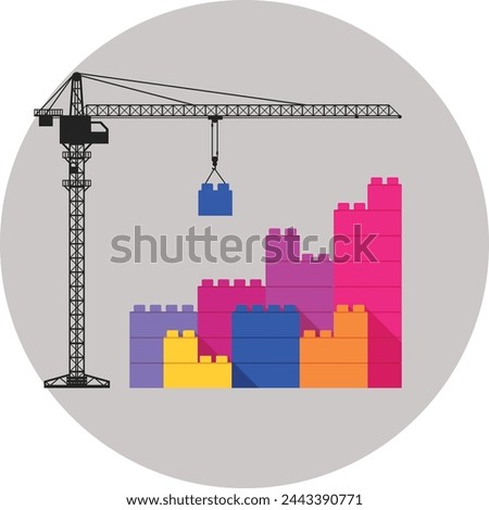 lego building construction using crane