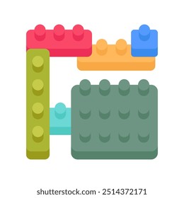 Iconos planos de Lego, Ilustración vectorial