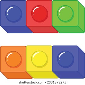 Lego Symbol equal mark in colorful blocks drawing
