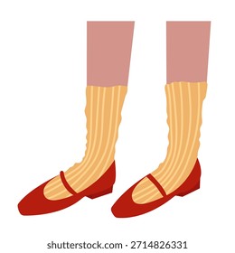 Legs with ballet flats vector illustration