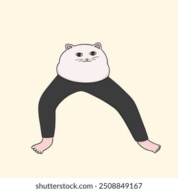 Legs Cat Meme Sticker Vector Cute Illustration