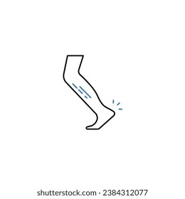 Icono de línea de concepto de piernas. Ilustración de elemento simple.Diseño de símbolos de esquema de concepto de las piernas.