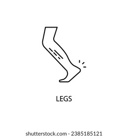 Icono de línea de concepto de piernas. Ilustración de elemento simple.Diseño de símbolos de esquema de concepto de las piernas.