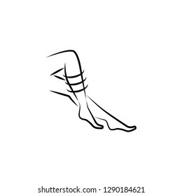 legs, cosmetology, care hand drawn icon on white background