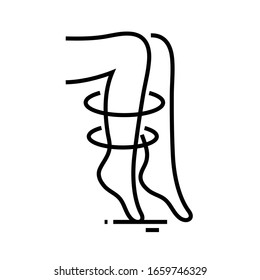 Legs desease line icon, concept sign, outline vector illustration, linear symbol.