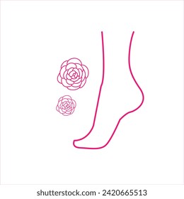 legs foot hand body skin care woman spa massage beauty salon vector pink thin line icon  4 5