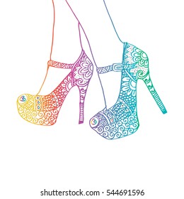 Legs and High Heels Zentangle style.