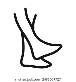 Icono de piernas Logo de Vector de arte en línea negra