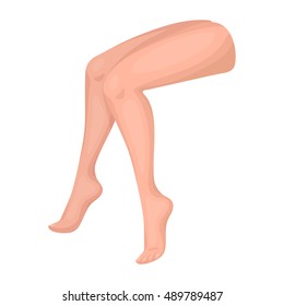 Legs icon in cartoon style isolated on white background. Part of body symbol stock vector illustration.