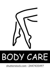 Legs icon. Essence of body care, health, and beauty, girl, woman, parameters, figure, skin care, simplicity, physical health and self confidence. Korean cosmetics and personal care concept.