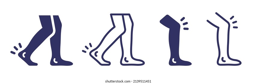 Legs Icon Set. Leg, Ankle And Knee Icon Vector Illustration.