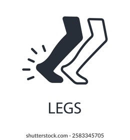 Legs icon. vector.Editable stroke.linear style sign for use web design,logo.Symbol illustration.
