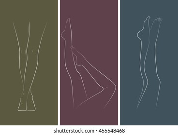 legs icons set