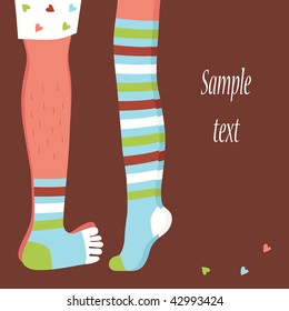 Legs kissing lovers / Vector