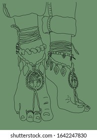 The legs on the green background