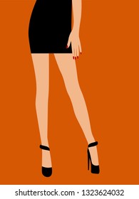 Legs on orange background