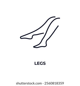 legs outline icon. Linear vector from beauty concept. Thin line legs icon isolated on white background