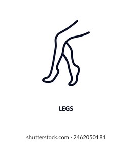 legs outline icon.  Thin line icon from beauty collection. Editable vector isolated on white background