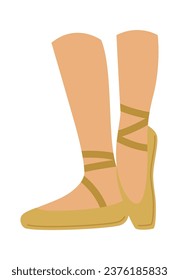 Legs In Pointe Shoes Vector Illustration
