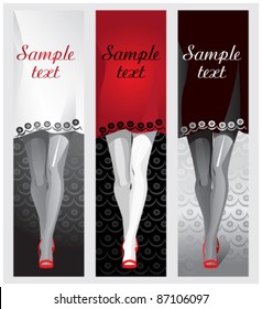 legs with red, black and white background