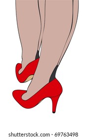 Legs and red shoes