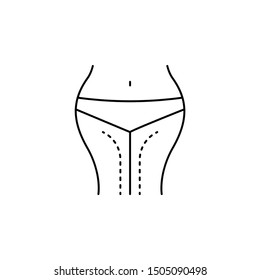legs reduce line icon on white background