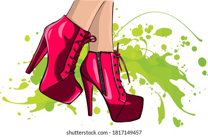 Legs with shoes. High quality vector illustration