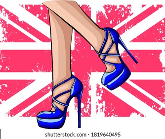 Beine mit Schuhen. Hochwertige Vektorgrafik