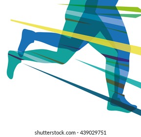 legs of side running. sport concept, vector graphic
